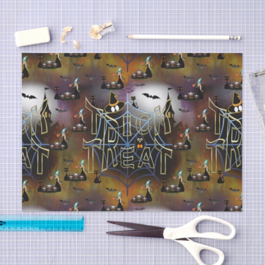 Gothic Trick-oder-Leckerei-Spinnennetz-Wiederholun Seidenpapier (Handwerk)