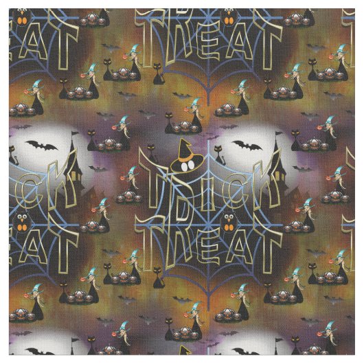 Gothic Trick-oder-Leckerei-Spinnennetz-Wiederholun Stoff (Nahaufnahme)