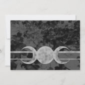 Gothic Triple Moon Floral Wedding Ste Einladung (Rückseite)