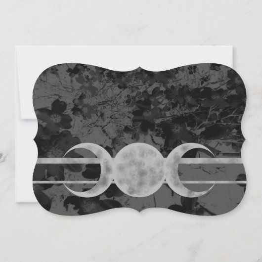 Gothic Triple Moon Floral Wedding Ste Einladung (Rückseite)