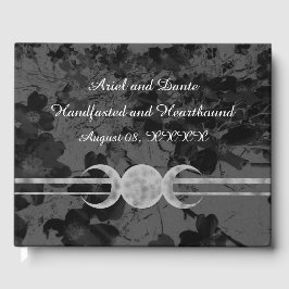 Gothic Triple Moon Floral Wedding Ste Gästebuch