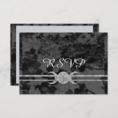 Gothic Triple Moon Floral Wedding Ste RSVP Karte (Vorne/Hinten)