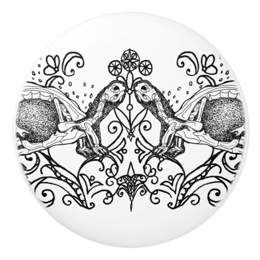 Gothic Turtle Anatomie Keramikknopf Keramikknauf (Vorderseite)