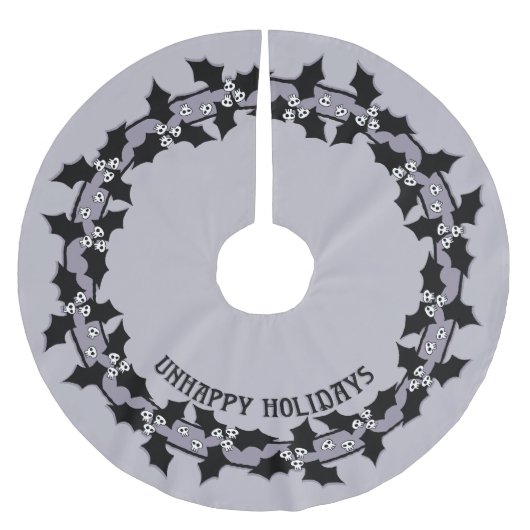 Gothic Unhappy Holidays Wreath Polyester Weihnachtsbaumdecke (Vorderseite)