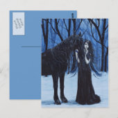 Gothic Unicorn und Fee Postkarte (Vorne/Hinten)