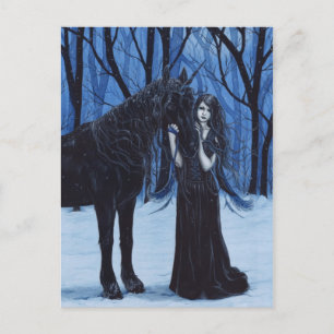 Gothic Unicorn und Fee Postkarte
