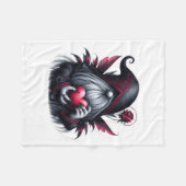 Gothic Valentine Gnome Fleecedecke (Vorderseite (Horizontal))