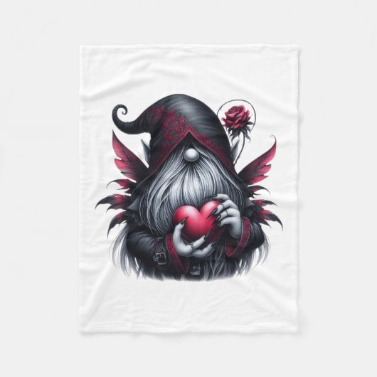 Gothic Valentine Gnome Fleecedecke (Vorderseite)