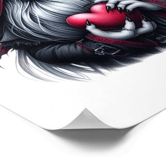 Gothic Valentine Gnome Poster (Ecke)