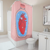 Gothic valentine macabre pink menschlichen Herzen Duschvorhang (Beispiel)
