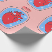 Gothic valentine macabre pink menschlichen Herzen Geschenkpapier (Ecke)