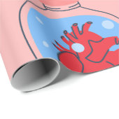 Gothic valentine macabre pink menschlichen Herzen Geschenkpapier (Rolleneckpunkt)