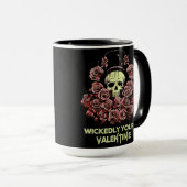 Gothic Valentine Skull mit Rose Tasse (VorderseiteRechts)