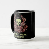 Gothic Valentine Skull mit Rose Tasse (Vorderseite Links)