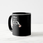 Gothic Valentines Classic - Skeletthörner Herz Tasse (Vorderseite Links)