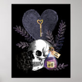 Gothic Valentins Schädelflasche Poster (Vorne)