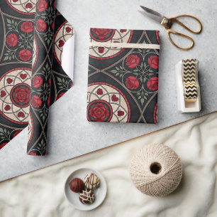 Gothic-Valentinsrote Rosen Geschenkpapier