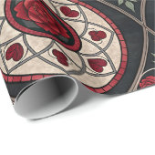 Gothic-Valentinsrote Rosen Geschenkpapier (Rolleneckpunkt)