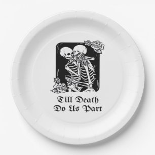 Gothic Valentinstag Bis dass der Tod uns scheidet  Pappteller