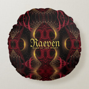 Gothic Valentinstag Goldene Herzen Dunkle Romantik Rundes Kissen