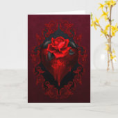 Gothic-Valentinstag-Karte Karte (Gelbe Blume)