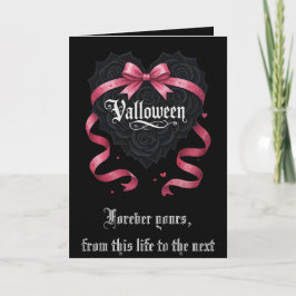 Gothic Valloween Schrift Rosen und Girlanden Feiertagskarte