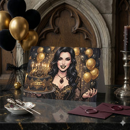 Gothic Vampir Geburtstag |  Elegante dunkle Fantas Karte
