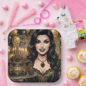 Gothic Vampir Geburtstag | Elegante dunkle Fantas Pappteller (Party)