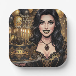 Gothic Vampir Geburtstag |  Elegante dunkle Fantas Pappteller