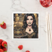 Gothic Vampir Geburtstag | Elegante dunkle Fantas Serviette (Beispiel)