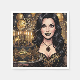 Gothic Vampir Geburtstag |  Elegante dunkle Fantas Serviette