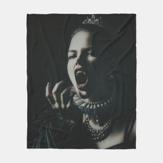 Gothic-Vampir-Königin-Wurfdecke – Dark Fantasy Fleecedecke (Vorderseite)