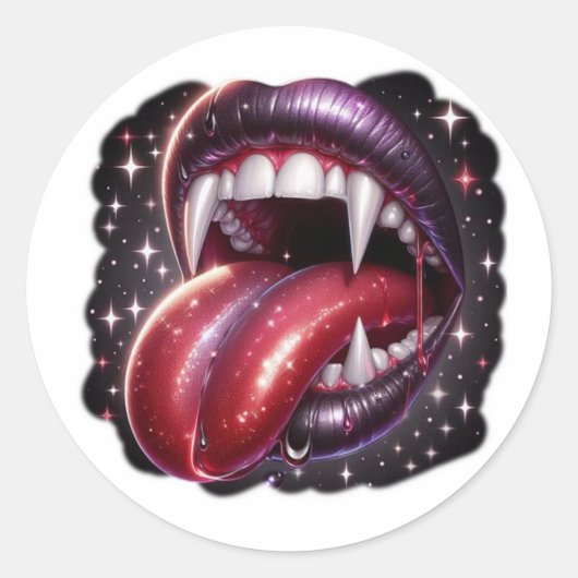 Gothic Vampir-Lippen Dark Fantasy Sticker (Vorderseite)