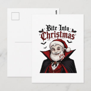 Gothic Vampir Weihnachtsmann Weihnachtsdesign Postkarte