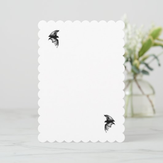 Gothic Vampire Bats Einladung (Stehend Vorderseite)