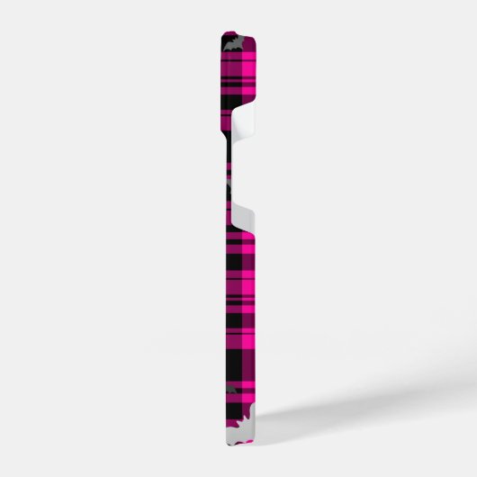Gothic Vampire Bats Plaid Black Pink Phone Case iPhone Hülle (Linke Seite)