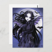Gothic Vampire Bats Vollmond Lila Fairy Postkarte (Vorne/Hinten)