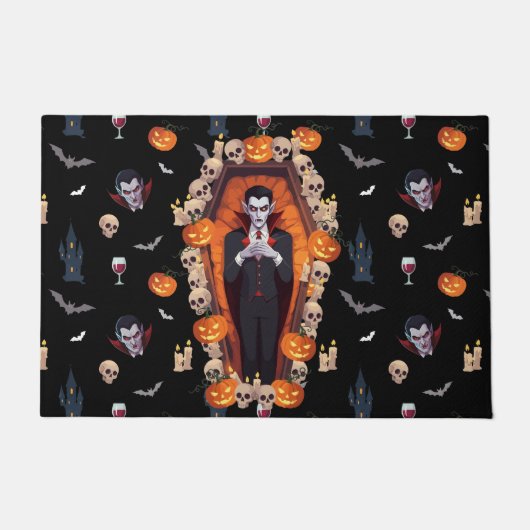 🦇 Gothic Vampire Black Doormat 🖤 🎃 Fußmatte (Vorderseite)