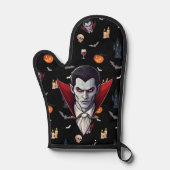 🧛 ♂️ Gothic Vampire Black Oven Mitt Set 🎃 🖤 Ofenhandschuh (Vorderseite)