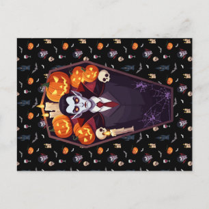 🦇 Gothic Vampire Black Postcard 🖤 🎃 Feiertagspostkarte