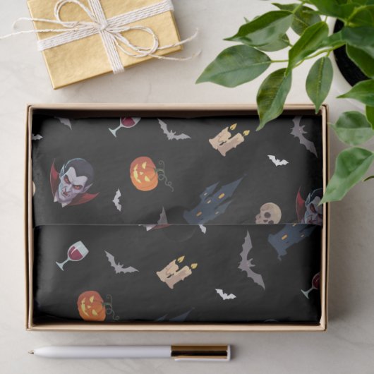 🧛 ‍ ♂️ Gothic Vampire Black Tissue Paper 🎃 🖤 Seidenpapier (Geschenk)
