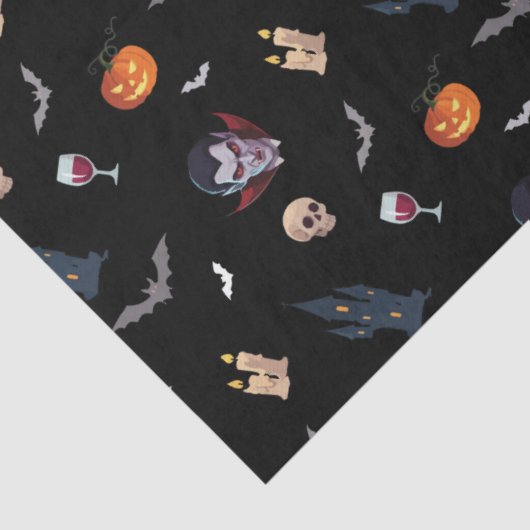 🧛 ‍ ♂️ Gothic Vampire Black Tissue Paper 🎃 🖤 Seidenpapier (Detail)