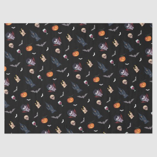 🧛 ‍ ♂️ Gothic Vampire Black Tissue Paper 🎃 🖤 Seidenpapier (Vorderseite)