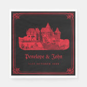 Gothic Vampire Castle Black Red Wedding Serviette (Vorderseite)