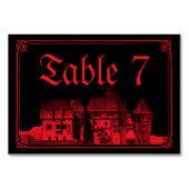 Gothic Vampire Castle Black Red Wedding Tischnummer (Rückseite)