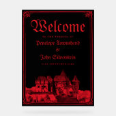 Gothic Vampire Castle Border Black Red Wedding  Acrylschild (Vorderseite)