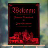 Gothic Vampire Castle Border Black Red Wedding Acrylschild (Neutral)