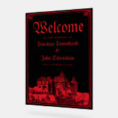 Gothic Vampire Castle Border Black Red Wedding  Acrylschild (Winkel)