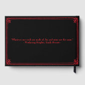 Gothic Vampire Castle Border Black Red Wedding Gästebuch (Rückseite)