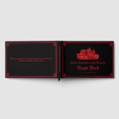 Gothic Vampire Castle Border Black Red Wedding Gästebuch (Voll)